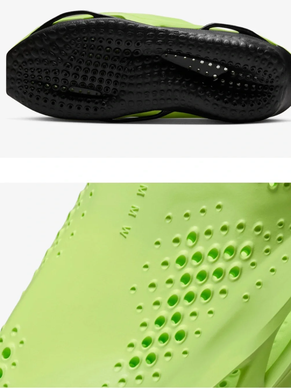 NIKE Men's MMW 5 Slide Clog Neon Volt Green/Black Sz 10 /11 WMN NWOB NO BAG
